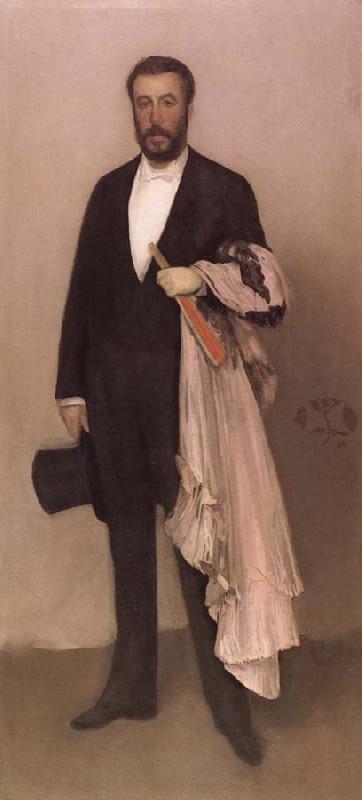 James Abbot McNeill Whistler Harmonie en tons chair et noir:Portrait de Theodore Duret oil painting picture